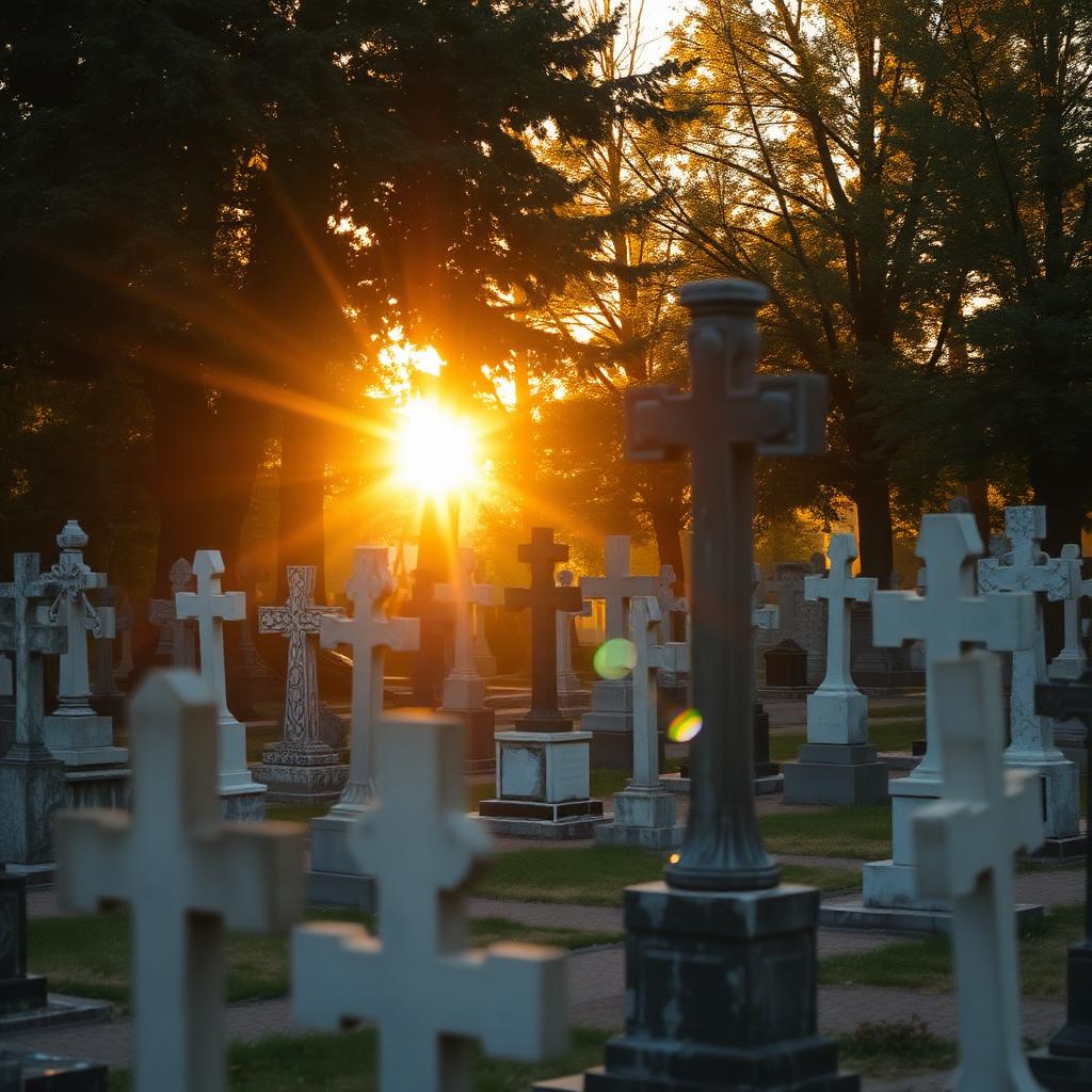 Cimitir ortodox la apus